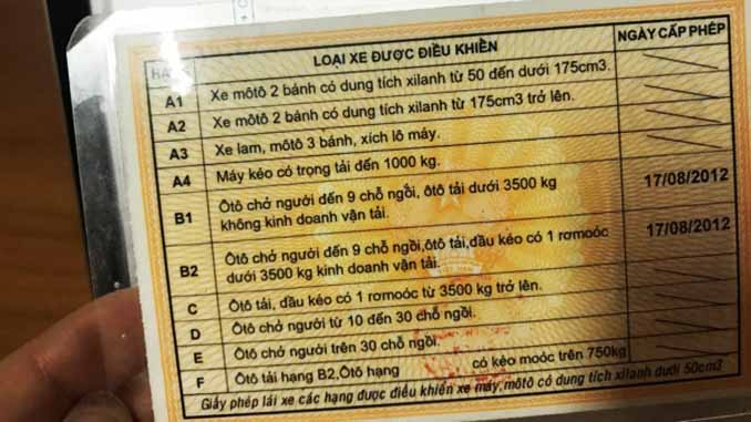 bang lai o to viet nam
